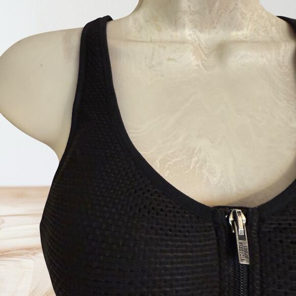 Victoria Sport Black Knockout Front Close Sports Bra Sz 34B Underwire $112 - Picture 2 of 7